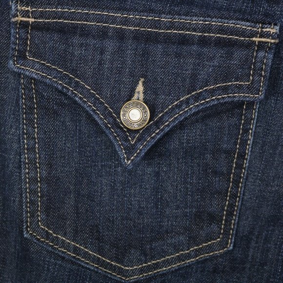 Gap Crop Capris Curvy Flare Jeans Stretch Flap Pockets 6 28 - Picture 8 of 10